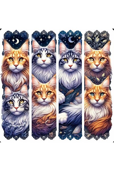 Limitless Design مجموعة ملصقات طويلة على شكل قطة جمالية مقاس 25x25 سم