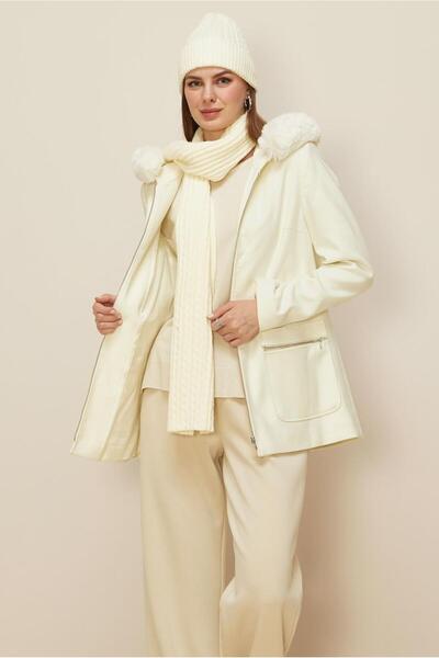Alvina Hooded Cashmere Coat 90619