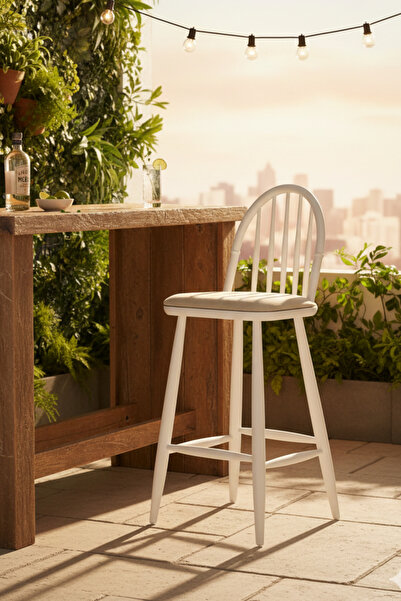 Woodenbend Laura Lake Beyaz Kayın Ağacı İskandinav Modern Country Tarz Bar Sa...