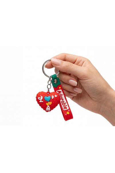 shop Heart Shaped Red Pvc Keychain – Eco-Friendly, Gift Valentine's Day