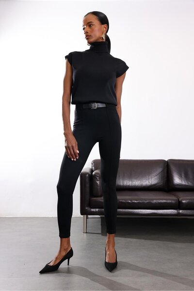 5in1Canpolat Black Belt Detailed Leggings 37031