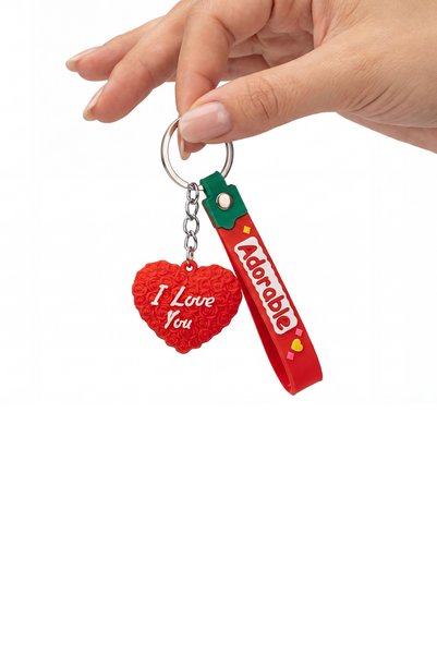 shop Heart Shaped Red Pvc Keychain – Eco-Friendly, Gift Valentine's Day