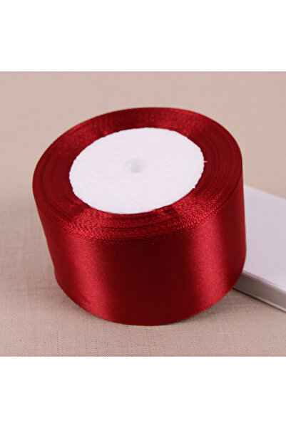 Choice شريط ساتان أحمر خمري 50 مم (25 ياردة/لفة) شريط ساتان أحمر خمري ذو وجه ...