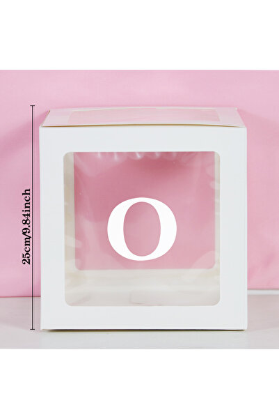 Choice صندوق بالونات شفاف على شكل حرف O بطول 25 سم، زينة لحفلات استقبال المول...
