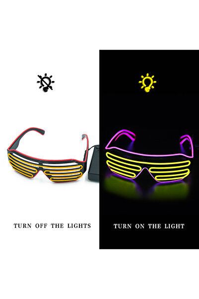 Choice 15cm Pink and yellow Glowing Glasses LED Gafas Luminous Bril Neon Chri...