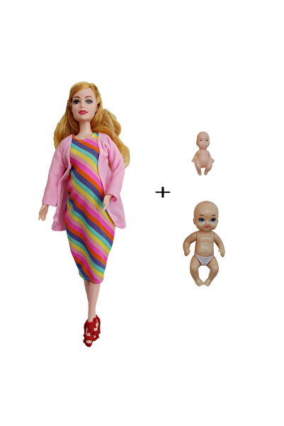 Choice دمى تعليمية بألوان قوس قزح، دمى حوامل للأطفال مع طفلين وأحذية وإكسسوار...