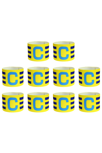 VAKIND شارة قائد فريق كرة القدم للأطفال والكبار باللون الأصفر، 5/10 قطع