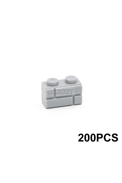 Choice6 1x2 Light Grey x200 MARUMINE 200PCS MOC Building Blocks Accessories 1...