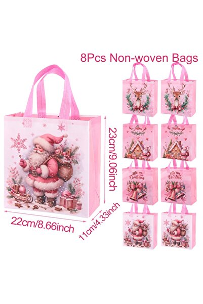 Choice كما في الصورة، لون وردي - 8 قطع، 4/8 قطع، حقيبة هدايا عيد الميلاد، حقي...