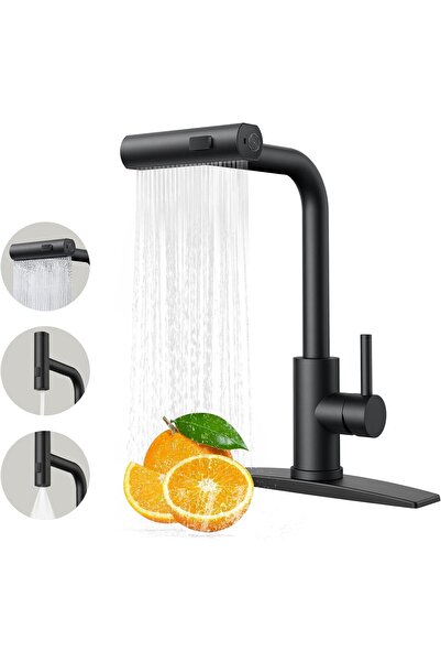 Arabest صنبور مطبخ من الفولاذ المقاوم للصدأ مزود ببخاخ قابل للسحب، مناسب لحوض المطبخ، والبار، وغرفة الغسيل