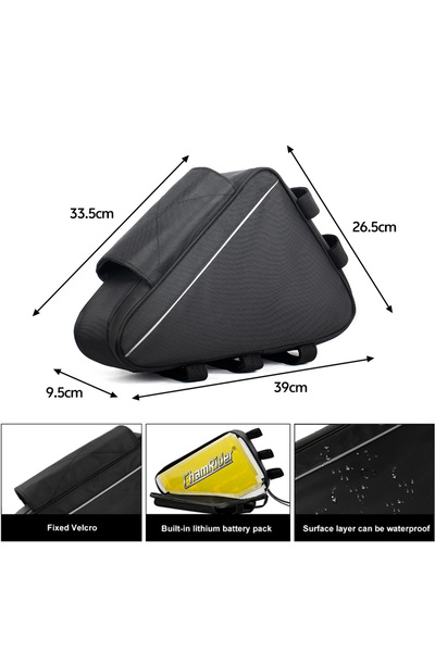 Choice حقيبة مثلثة صغيرة للدراجات الكهربائية 36 فولت، 48 فولت، 60 فولت، 72 فولت، حقيبة بطارية مثلثة سوداء لإطار الدراجة