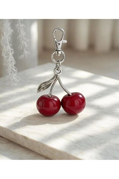 POLATREND سلسلة مفاتيح كرز شاينينج تان كروم فضية