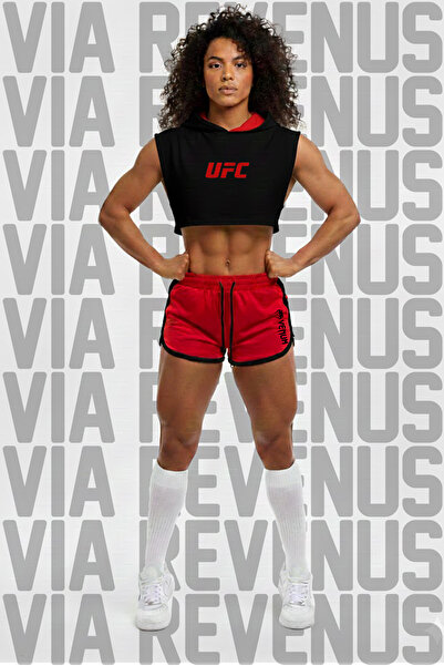 Vordevia Ufc Printed Women's Sportswear Set - Jersey Fabric Mini Shorts and 1...