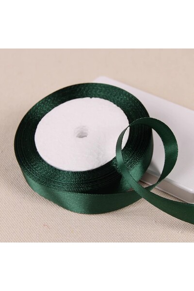Choice شريط ساتان أخضر داكن ذو وجه واحد، طوله ٢٢ مترًا وعرضه ١.٢ سم، طول اللف...