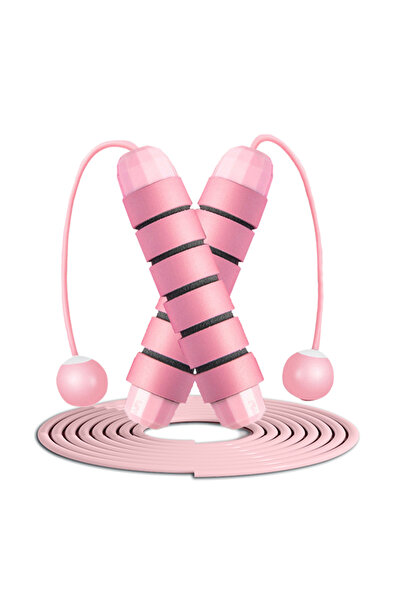 Choice حبل قفز وردي اللون قابل للتعديل، ثنائي الاستخدام، مزود بمحامل كروية، م...