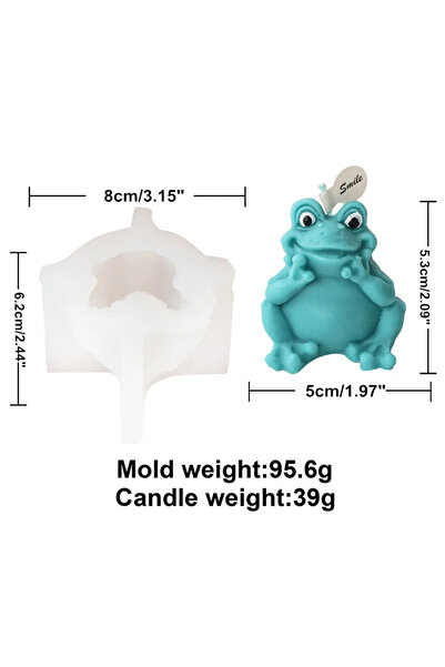 Choice1 قالب ضفدع جالس ثلاثي الأبعاد، قالب سيليكون على شكل ضفدع كرتوني لصنع ا...