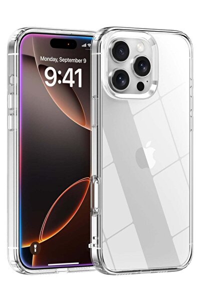 Generic جراب شفاف كريستالي لهاتف آيفون 16 برو ماكس، مقاوم للاصفرار، حماية فائقة من السقوط