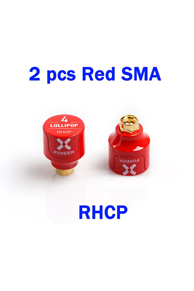 Choice قطعتان من هوائي Foxeer Lollipop 4 V4 Stubby FPV أحمر اللون RHCP SMA، ق...