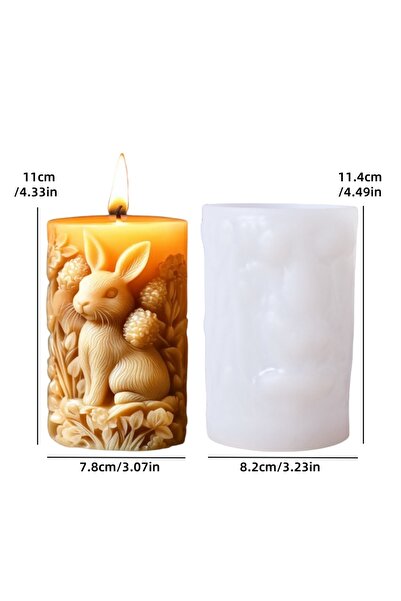Choice1 قالب أرنب NO2، قالب سيليكون أسطواني مزخرف بنقوش أرنب لطيفة، قالب شمع،...