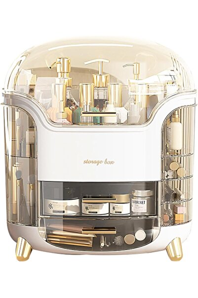 Arabest Upgraded large makeup storage box, transparent design suitable for girls' makeup boxUpgraded large m