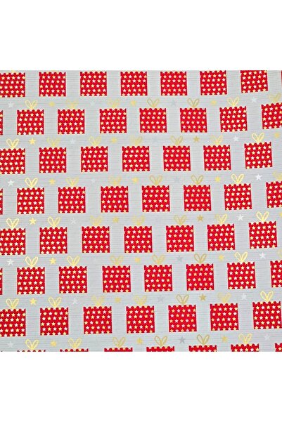 REX Gift wrapping paper, white color, red gifts, 200x70 cm