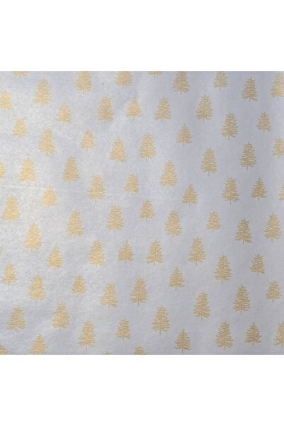 REX Gift wrapping paper, silver color, golden fir trees, 200x70 cm