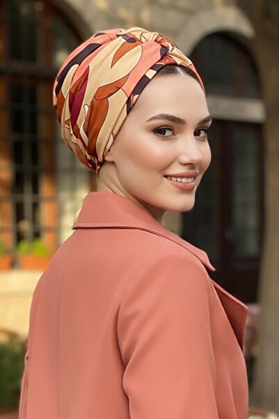 Aişe tesettür Rengarenk Desenli Büzgülü Salaş Bone