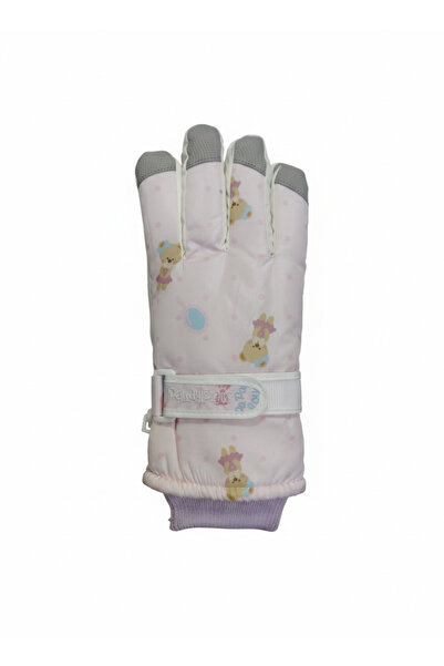 REBBEX Women's Teddy Bear Figure Winter Plush Waterproof Snow Gloves