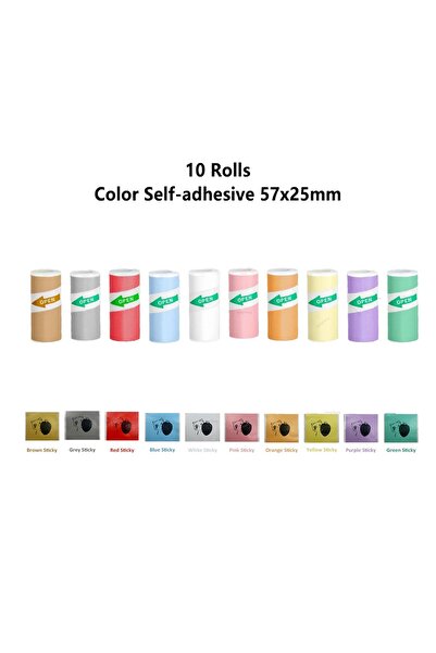 Choice1 طابعة ملصقات صغيرة ذكية تعمل بتقنية البلوتوث، مزودة بـ 10 لفات من الملصقات الحرارية بدون حبر.