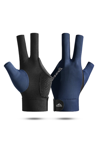 VAKIND Blue Open Finger Billiard Gloves Breathable Polyester Snooker Pool Glo...