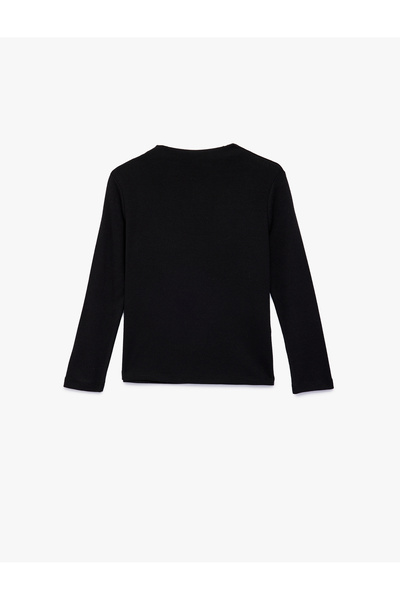 Koton Tricou cu mânecă lungă din amestec modal guler ridicat basic