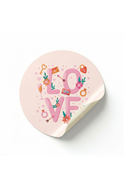 koliciabla ملصق 'الحب' باللون الوردي (4×4 سم) - 54 قطعة |   لمسة من الحب في حزمك