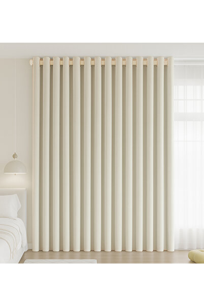 L&Wen Double-Sided Chenille Grommet Top Blackout Curtain, 1Panel, W250 * H270 cm, Fits Windows 1.25–1.65m