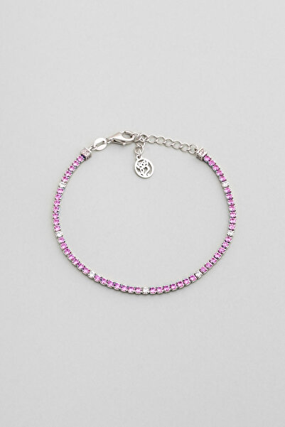 So CHIC... Gökkuşağı Yolculuğu 18 Ayar Beyaz Altın Kaplama 19 Cm Su Yolu Bileklik