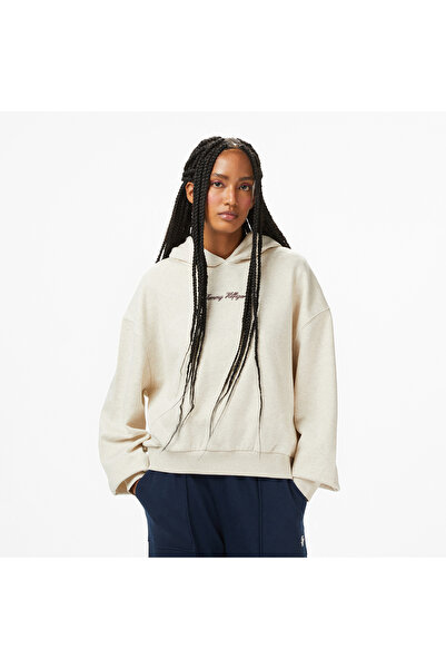 Tommy Hilfiger Classic Script Kadın Bej Hoodie