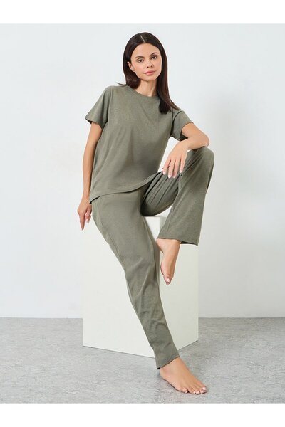 Styli Solid Cotton T-Shirt and Pyjama Set