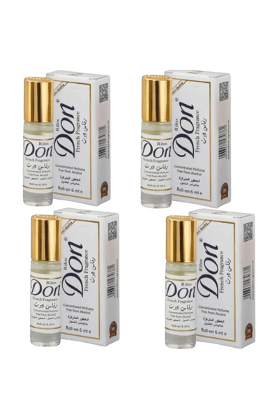 Don 4 قطع من عطر دون رول اون برفيوم خالي من الكحول - 6 مل حجم ميني