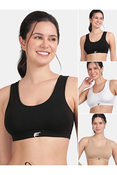 Envie By Styli Pack of 3 - Removable Pad Racerback Sports Bra