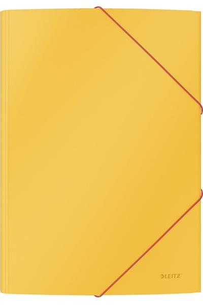 Leitz Mapa cu elastic Cosy, carton lamiant, certificare FSC, A4, 150 coli, galben chihlimbar