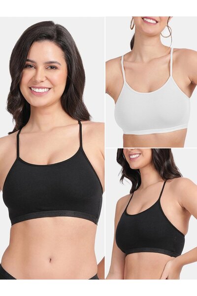 Envie By Styli Pack of 2 - Cotton Non-Padded Crop Top Bra