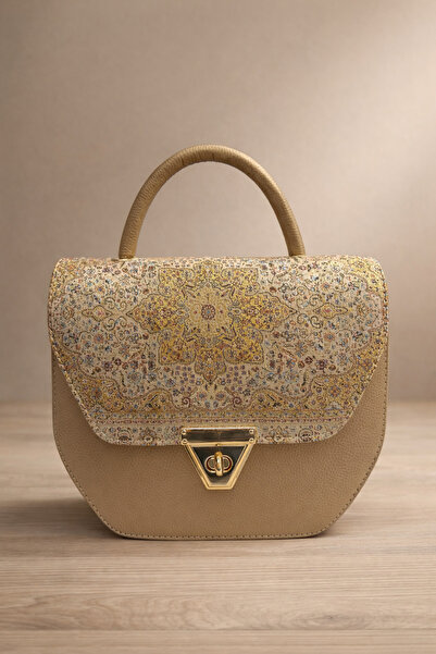 Elen Classic Patterned Covered Stylish Hand and Shoulder Bag 27X25 Cm.