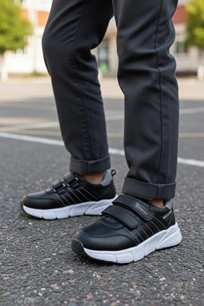 Tuğba Ortopedi 122 Lightweight Orthopedic 100% Genuine Leather Boys' Black Sc...