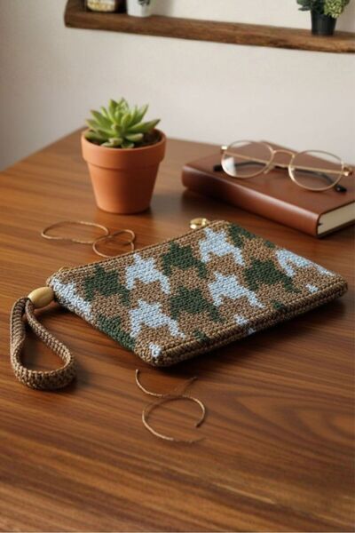 Uretti - Şennur 3131 Hand Knitted Macrame Thread Wayuu Portfolio Bag - 20 X 1...