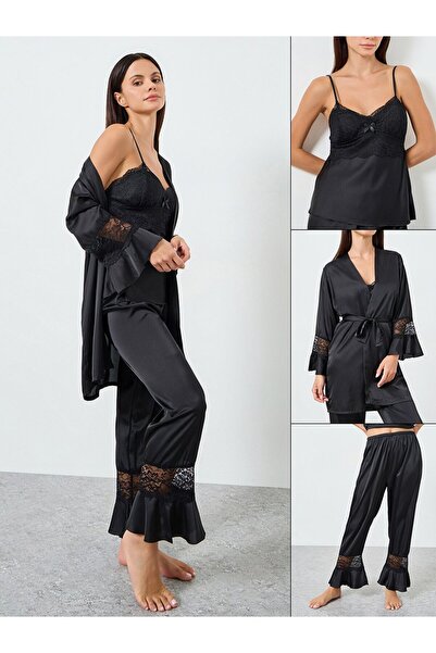 Styli PACK OF 3 LACE INSERTS CAMI ROBE & PJ LONG SET