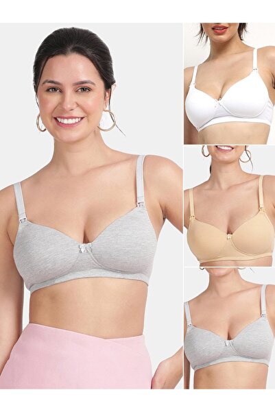 Envie By Styli Pack of 3 - Padded Non-Wired Maternity Bra
