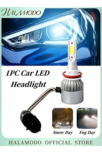 HALAMODO 1PC Car LED Headlight Super Bright Auto Fog Light Bulb Replacement W...