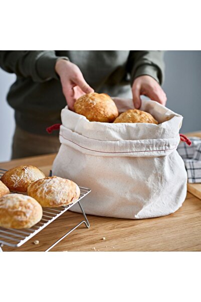 IKEA Food Storage Bag, Beige-Red, 29X22X20 Cm, 1 Piece