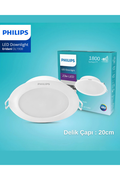 Philips Eridani DL190B 23w 200mm Delik Çapı 300K Sarı Işık 1800 Lümen Spot