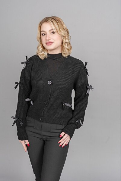 MissVina Esta Fiyonk Detailed Knitwear Wool Coat Cardigan 25507