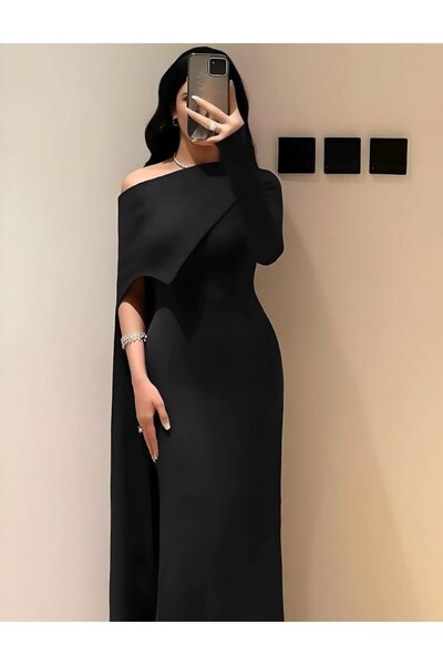 tsuwahen فستان سهرة أنيق بتصميم كتف واحد وقصة مخصر تبرز القوام برقي.